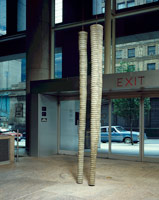 Installation photography, Elements: Five Installations / 
Big Legs, 1983 / cement, steel and mixed media / 
(two elements) Element 1: Height 112 / 
Diameter 9 1/2 in (284.5 x 24.1 cm) / 
Element 2: Height 109 / 
Diameter 7 1/2 in. (276.9 x 19.1 cm) / 
Whitney Museum of American Art, New York, NY