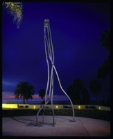 Peter Shelton / 
ghandiG, 2002 / 
bronze / 
30 x 10 x 8 feet (914.4 x 304.8 x 243.84 cm) / 
Installation view at San Diego Museum of Ceontemporary Art, San Diego, CA