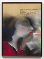 Terry Allen / 
Full Swing ('Dugout' Set IV, no 3), 2001 / 
pastel & ink / 
Framed: 30 1/2 x 22 1/2 in. (77.5 x 57.1 cm)
