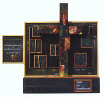 Terry Allen / 
Truth are Consequences, 1988 / 
mixed media / 
36.25 x 40 x 6.75 in (92 x 101.6 x 17.1 cm) / 
Collection of The Museum of Fine Arts, Houston, Texas
