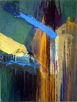 Bruce McLean / 
Untitled, 1986 / 
acrylic on metallic paint on canvas / 
102 1/2 x 78 1/4 in. (260.4 x 198.8 cm) / 
Private collection