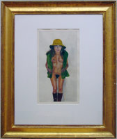 Peter Blake / Costume Life Drawing - Yellow Hat, 1979 / watercolor / 32 x 26 1/4 in (81.3 x 66.7 cm)