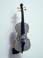 Tom Wudl / 
The Heart of the Bridegroom, 1999 / 
painted violin / 
23 x 8 3/8 x 3 1/2 in (58.4 x 21.2 x 8.8 cm) 