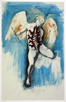 Tom Wudl / 
From Caravaggio, 1979 / 
watercolor and graphite on paper / 
40 x 26 in. (101.6 x 66.04 cm) / 
Private collection