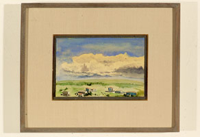 Orange County II, 1986 / 
watercolor on paper / 
framed: 6 x 9 in. (15.2 x 22.9 cm) / 
Private collection