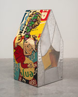 Tony Berlant / Sandy, 1964 / printed tin, aluminum, paper, cloth and polyester resin over plywood / 37 1/2 x 19 x 19 in (95.3 x 48.3 x 48.3 cm)