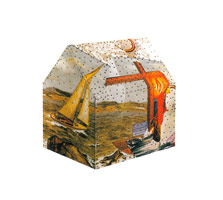 Untitled Romance, 1987 / 
found metal collage on plywood with brads / 
9 x 7 x 8 1/2 in (22.9 x 17.8 x 21.6 cm) / 
Private collection