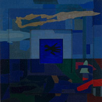 Within, 1982 / 
found metal collage on plywood with brads / 
63 1/2 x 63 1/2 x 3 in. (161.29 x 161.29 x 7.62 cm) / 
Private collection