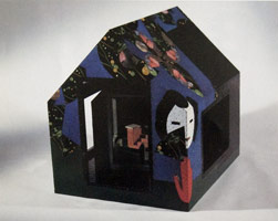 Regina Wong, 1990 / 
found metal collage on wooden house / 
26 x 22 1/4 x 26 in (66 x 56.5 x 66 cm) / 
Private collection
