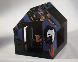 Regina Wong, 1990 / 
found metal collage on wooden house / 
26 x 22 1/4 x 26 in (66 x 56.5 x 66 cm) / 
Private collection