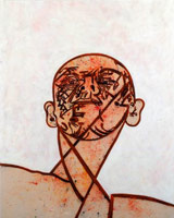 Tony Bevan / 
Head and Neck (PC079), 2007 / 
      acrylic and charcoal on canvas / 
      74 1/4 x 64 in. (188.6 x 162.6 cm) / 
      Private collection 