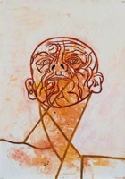 Tony Bevan / 
Head and Neck (PP071), 2007 / 
      acrylic & charcoal on paper / 
      48 x 34 in. (121.9 x 86.4 cm) / 
      Private collection 
