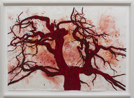 Tony Bevan / 
Tree, 2012 / 
pigment and acrylic on paper / 
33 1/2 x 47 3/4 in. (85.1 x 121.3 cm)