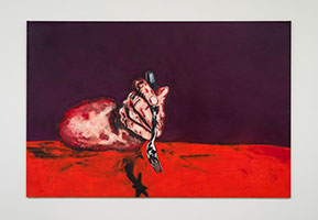 Tony Bevan / 
Fork (PC891), 1989 / 
acrylic on canvas / 
77 x 115 in. (195.6 x 292.1 cm)