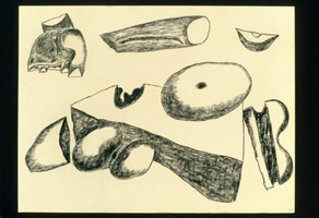 Untitled #18 (newsprint), 1988 / 
compressed charcoal / 
18 x 24 in.(45.7 x 61 cm)