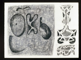 William Brice / 
Untitled #14 (two part composition), 1988 / 
compressed charcoal / 
18 x 24 in. (45.7 x 61 cm) / 
Private collection 