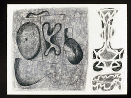 William Brice / 
Untitled #14 (two part composition), 1988 / 
compressed charcoal / 
18 x 24 in. (45.7 x 61 cm) / 
Private collection 