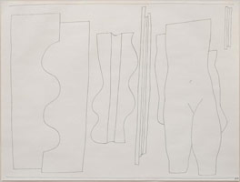 William Brice / 
Untitled, 1980 / 
      ink drawing on paper / 
      17 7/8 x 23 3/4 in. (45.4 x 60.3 cm)  / 
      framed: 24 x 29 3/4 in. (61 x 75.6 cm) / 
      WBr08-13