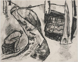 William Brice / 
      Untitled, 1964, circa / 
      charcoal on paper / 
      19 x 24 in. (48.3 x 61 cm) / 
      WBr10-11