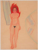 William Brice / 
Untitled, 1967 / 
      pastel on paper / 
      25 x 19 in. (63.5 x 48.3 cm) / 
      WBr10-17 / 
      Private collection 