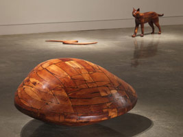 Installation photography, Gwynn Murrill, Early Wood Sculpture, Santa Monica College