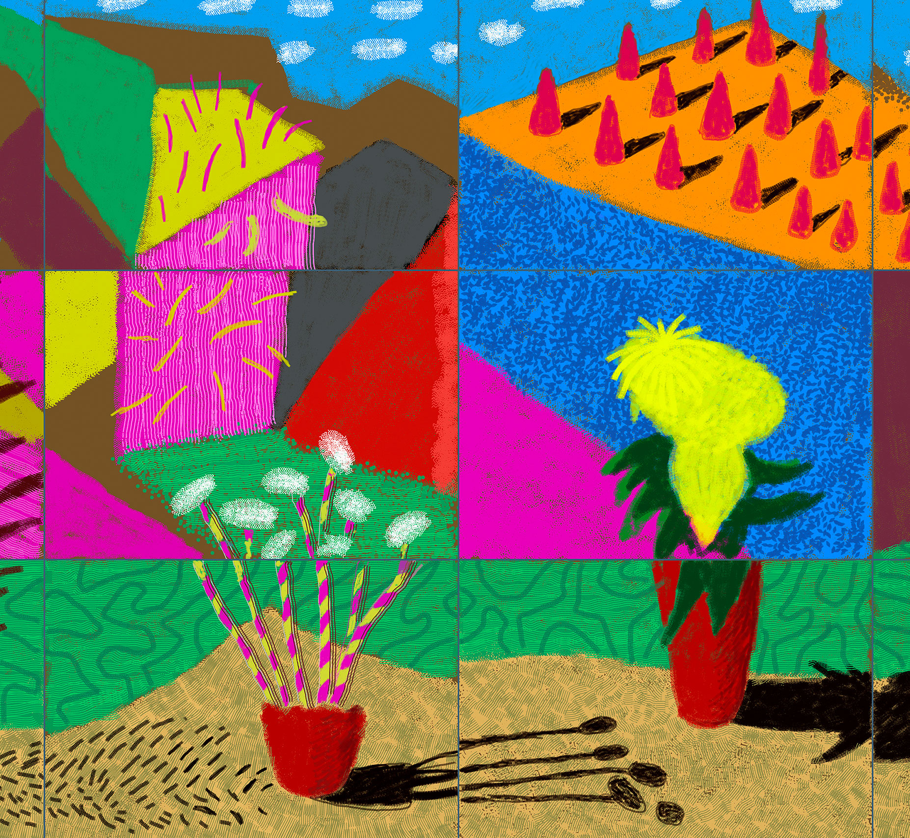 David Hockney: 20 Flowers and Some Bigger Pictures